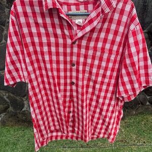Blue Hawaii Red Palaka Shirt